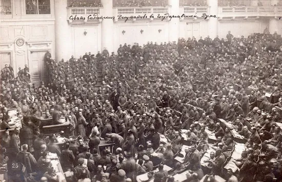 Petrograd Soviet assembly in 1917
